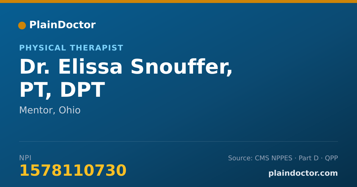 Shareable card for Elissa Snouffer, PT, DPT - Physical Therapist, Mentor, OH