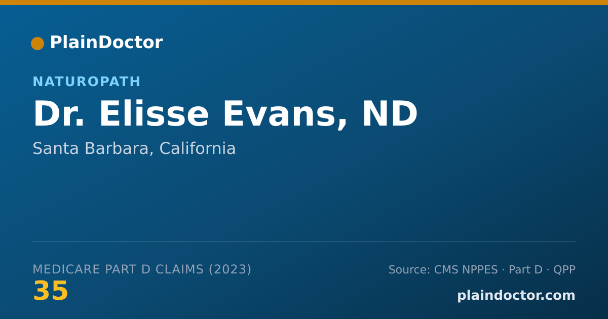Shareable card for Elisse Evans, ND - Naturopath, Santa Barbara, CA