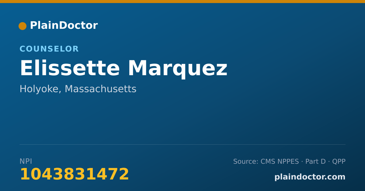 Shareable card for Elissette Marquez - Counselor, Holyoke, MA