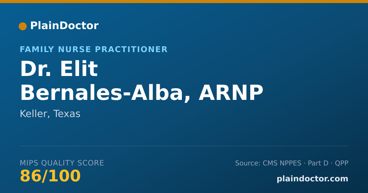 Shareable card for Elit Bernales-Alba, ARNP - Family Nurse Practitioner, Keller, TX
