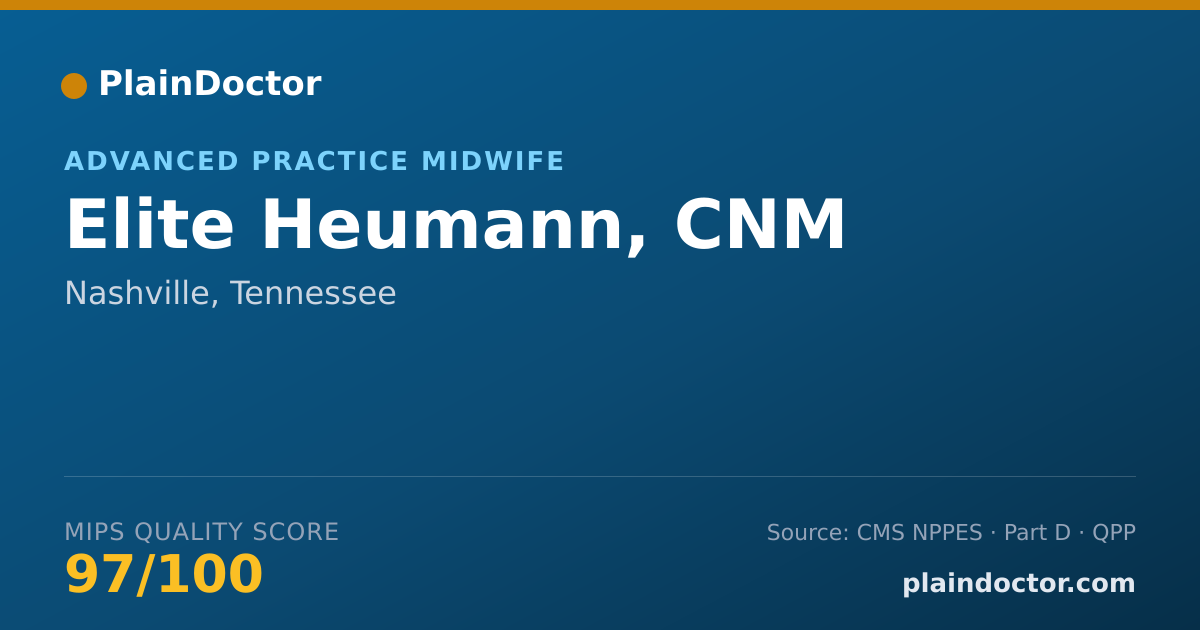 Shareable card for Elite Heumann, CNM - Advanced Practice Midwife, Nashville, TN