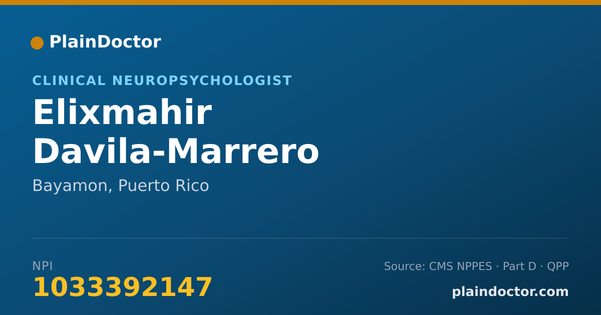 Shareable card for Elixmahir Davila-Marrero - Clinical Neuropsychologist, Bayamon, PR