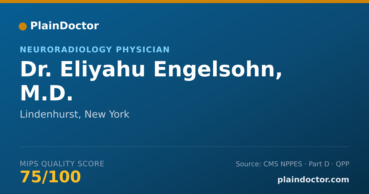 Shareable card for Eliyahu Engelsohn, M.D. - Neuroradiology Physician, Lindenhurst, NY