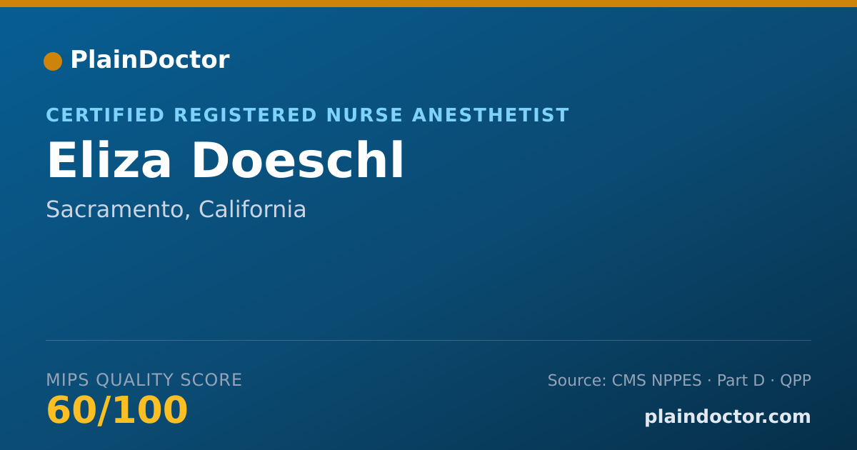 Shareable card for Eliza Doeschl - Certified Registered Nurse Anesthetist, Sacramento, CA