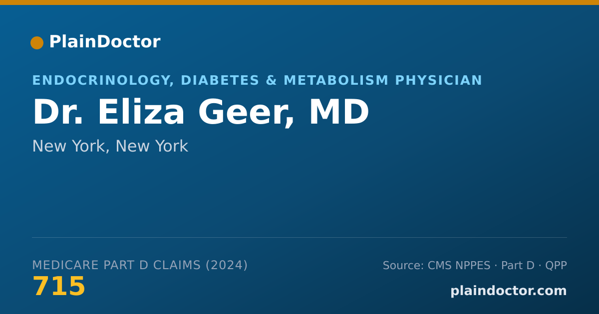 Shareable card for Eliza Geer, MD - Endocrinology, Diabetes & Metabolism Physician, New York, NY