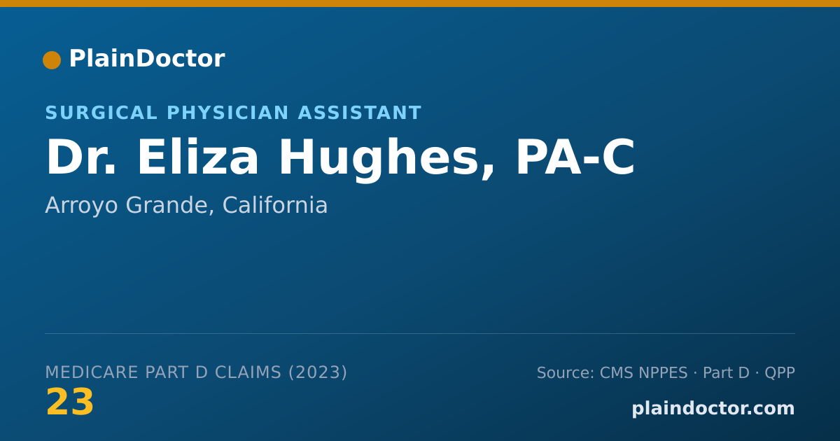 Shareable card for Eliza Hughes, PA-C - Surgical Physician Assistant, Arroyo Grande, CA