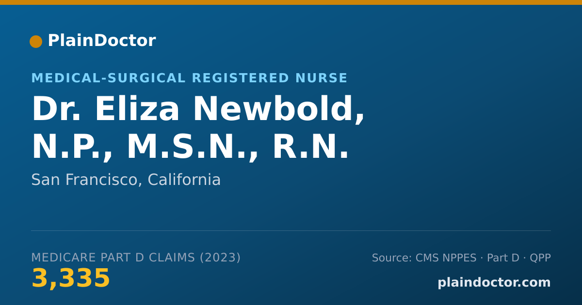 Shareable card for Eliza Newbold, N.P., M.S.N., R.N. - Medical-Surgical Registered Nurse, San Francisco, CA