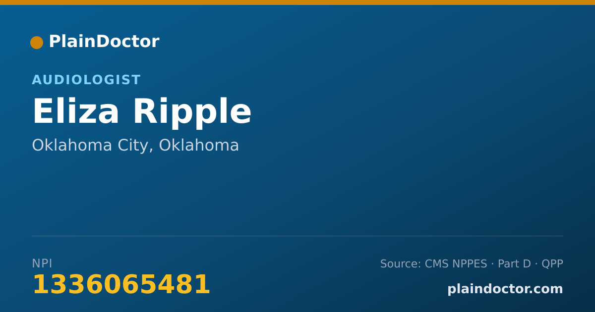 Shareable card for Eliza Ripple - Audiologist, Oklahoma City, OK