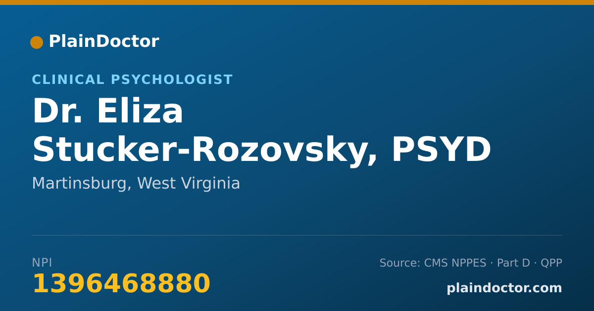 Shareable card for Eliza Stucker-Rozovsky, PSYD - Clinical Psychologist, Martinsburg, WV