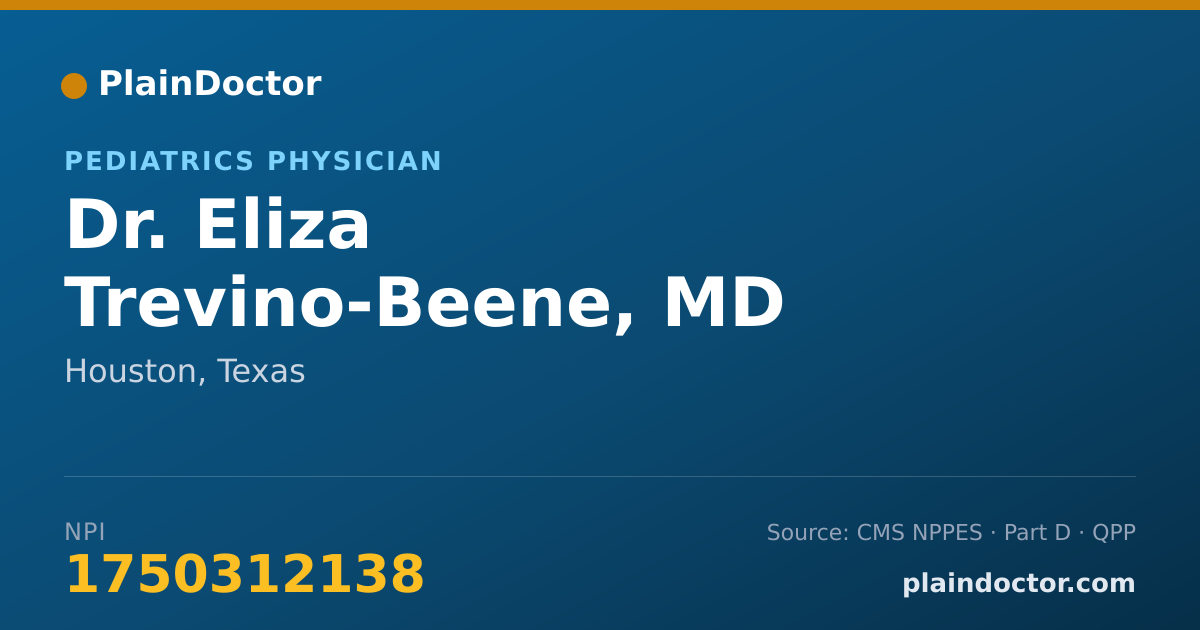 Shareable card for Eliza Trevino-Beene, MD - Pediatrics Physician, Houston, TX