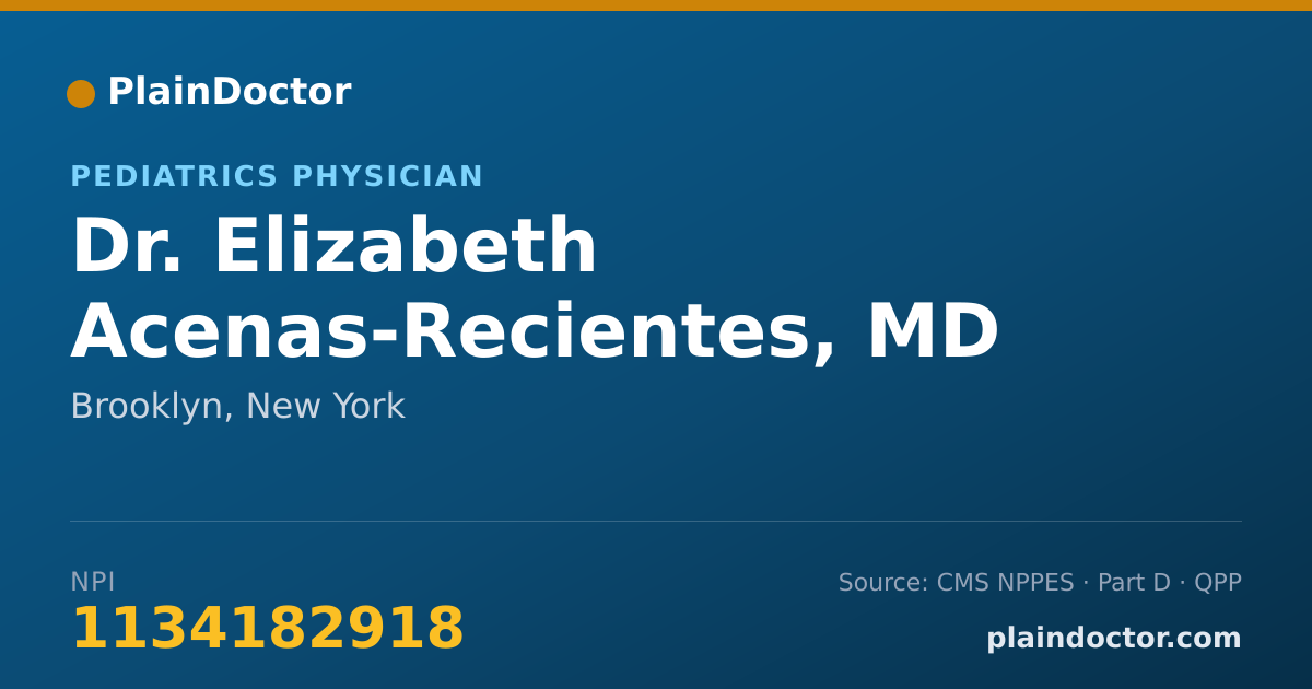 Shareable card for Elizabeth Acenas-Recientes, MD - Pediatrics Physician, Brooklyn, NY