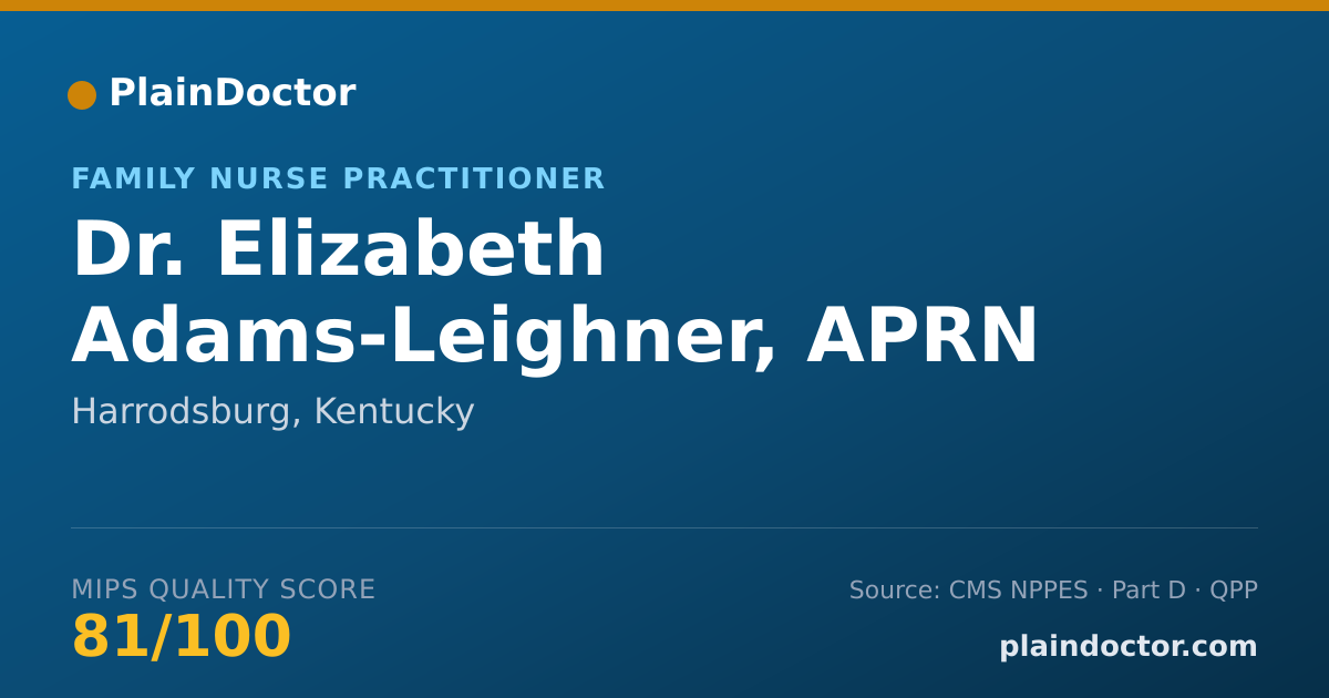 Shareable card for Elizabeth Adams-Leighner, APRN - Family Nurse Practitioner, Harrodsburg, KY