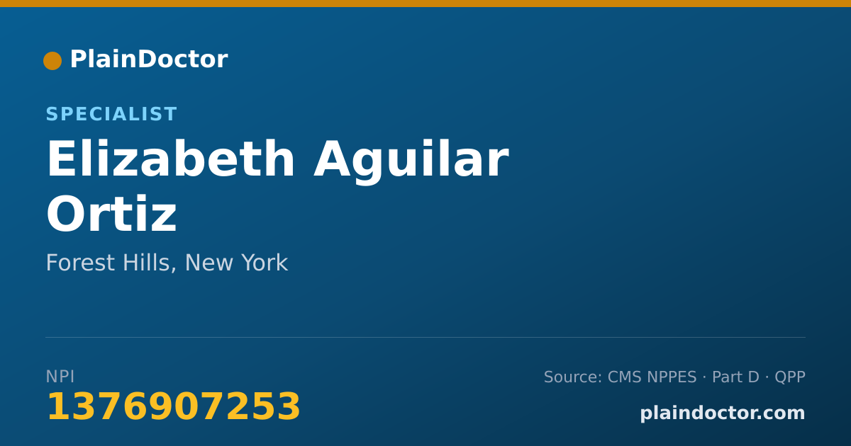 Shareable card for Elizabeth Aguilar Ortiz - Specialist, Forest Hills, NY