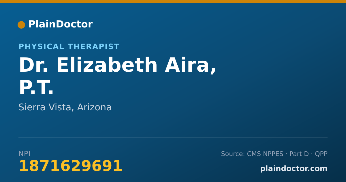 Shareable card for Elizabeth Aira, P.T. - Physical Therapist, Sierra Vista, AZ