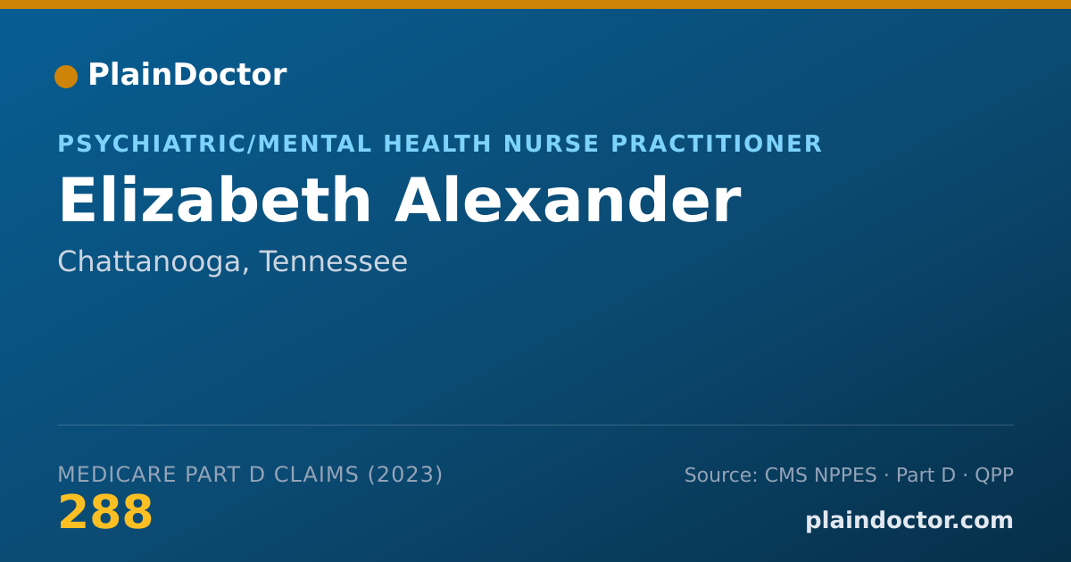 Shareable card for Elizabeth Alexander - Psychiatric/Mental Health Nurse Practitioner, Chattanooga, TN