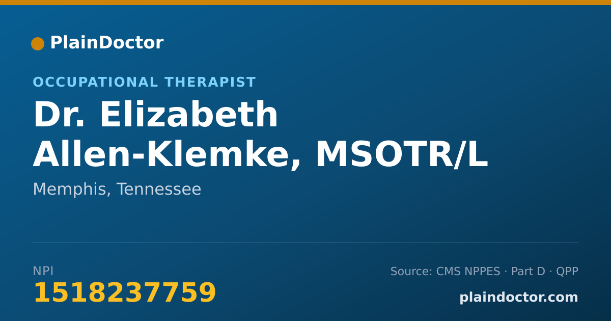 Shareable card for Elizabeth Allen-Klemke, MSOTR/L - Occupational Therapist, Memphis, TN