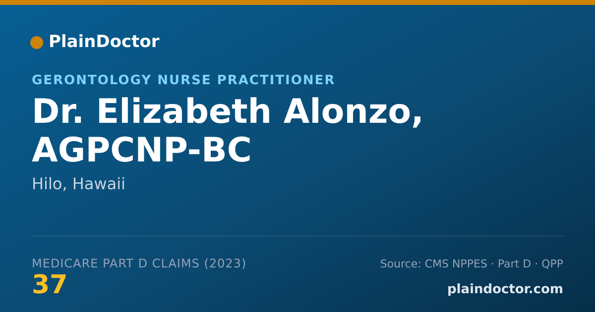 Shareable card for Elizabeth Alonzo, AGPCNP-BC - Gerontology Nurse Practitioner, Hilo, HI