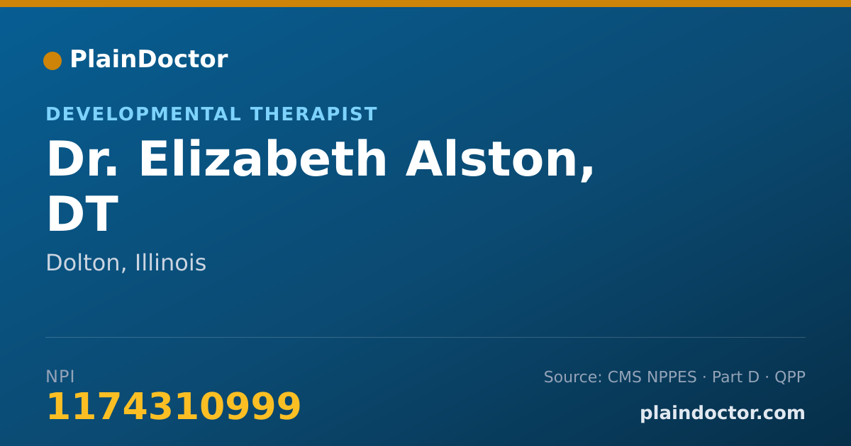 Shareable card for Elizabeth Alston, DT - Developmental Therapist, Dolton, IL