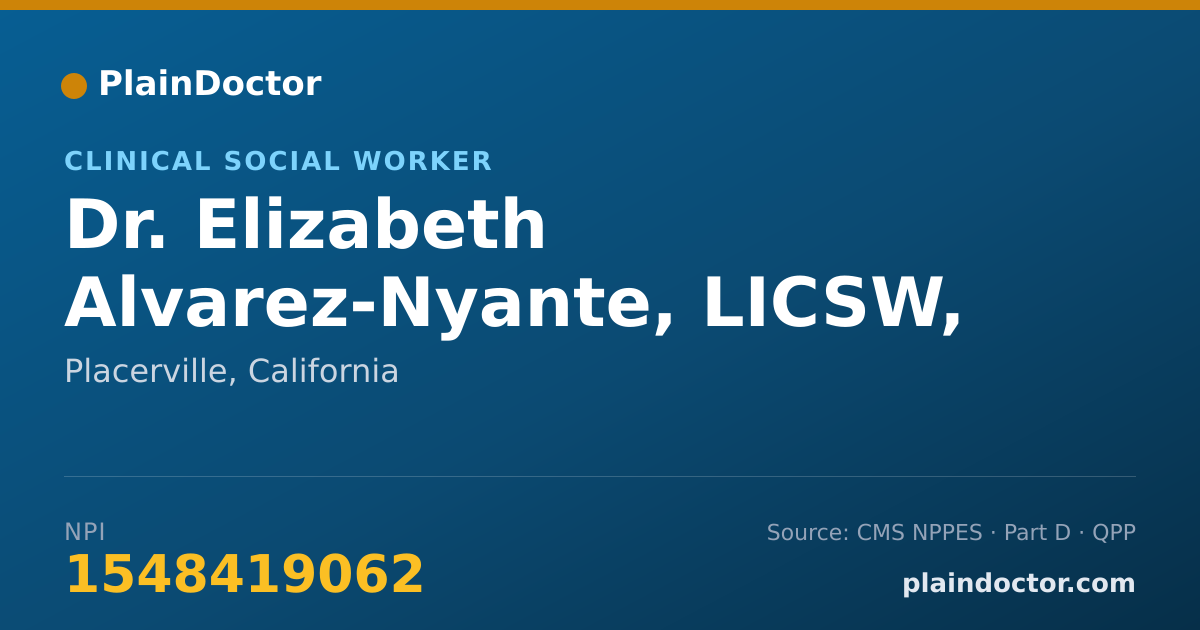 Shareable card for Elizabeth Alvarez-Nyante, LICSW, LCSW - Clinical Social Worker, Placerville, CA