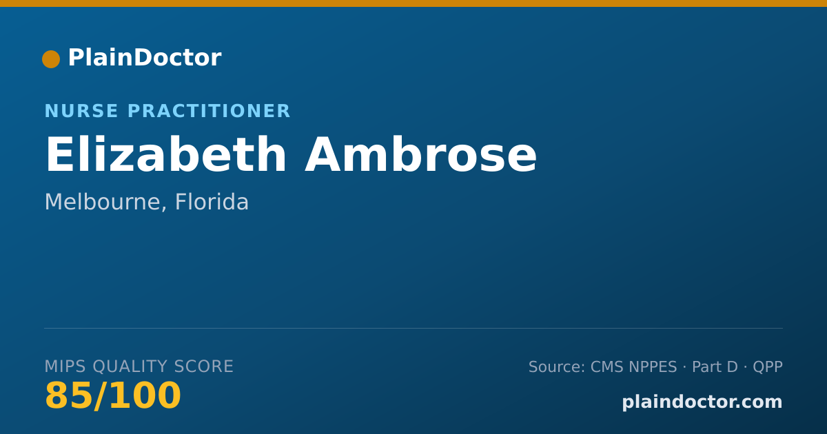 Shareable card for Elizabeth Ambrose - Nurse Practitioner, Melbourne, FL