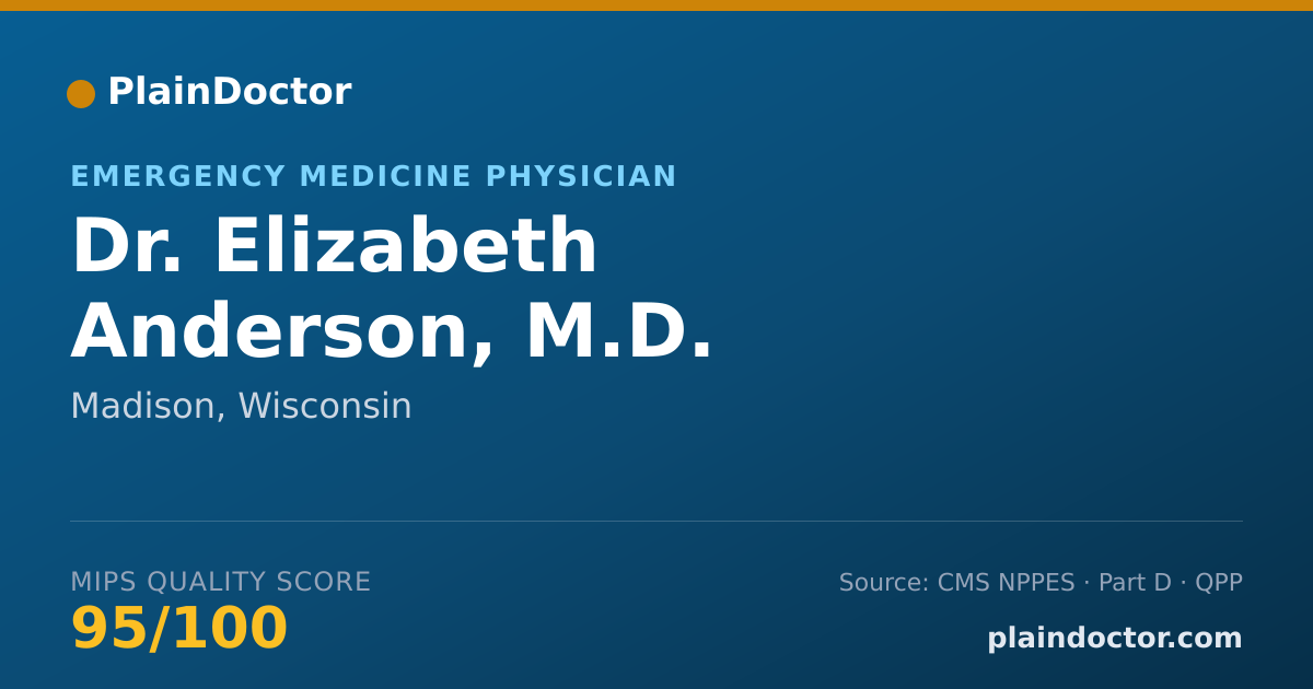 Shareable card for Elizabeth Anderson, M.D. - Emergency Medicine Physician, Madison, WI