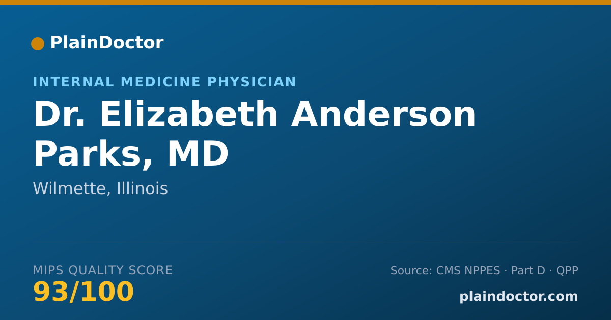 Shareable card for Elizabeth Anderson Parks, MD - Internal Medicine Physician, Wilmette, IL