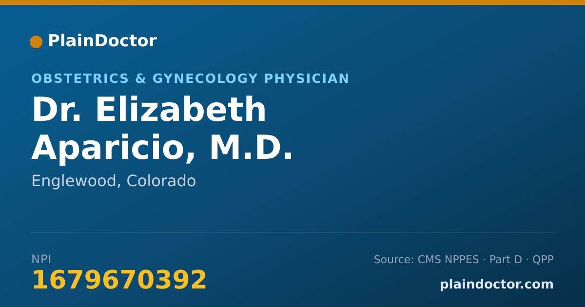 Shareable card for Elizabeth Aparicio, M.D. - Obstetrics & Gynecology Physician, Englewood, CO