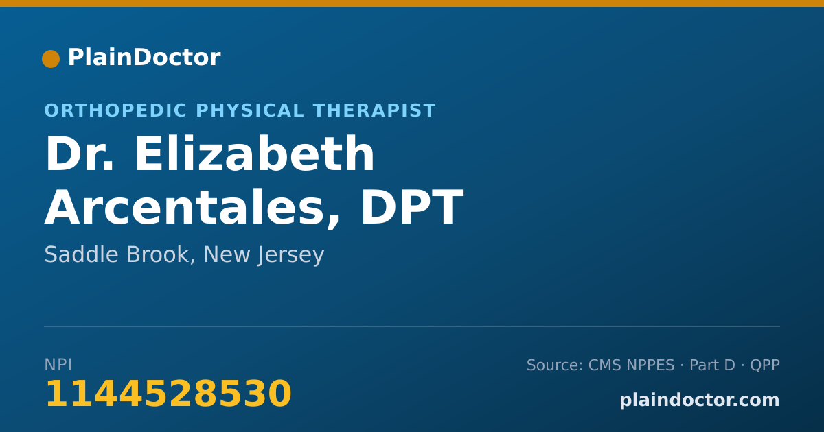 Shareable card for Elizabeth Arcentales, DPT - Orthopedic Physical Therapist, Saddle Brook, NJ