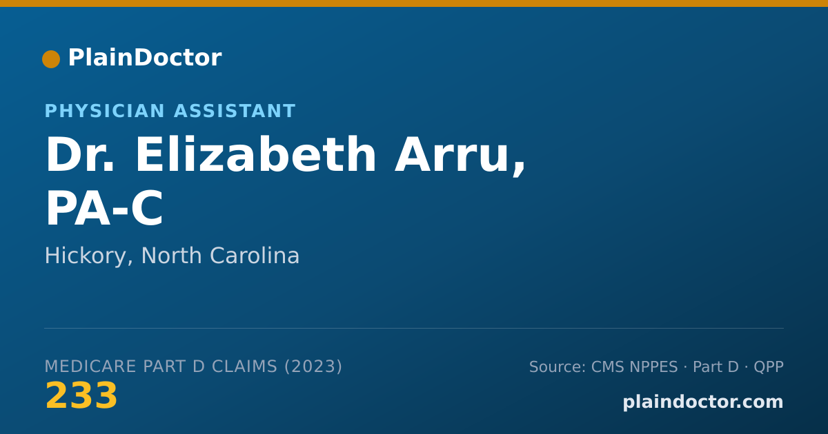 Shareable card for Elizabeth Arru, PA-C - Physician Assistant, Hickory, NC
