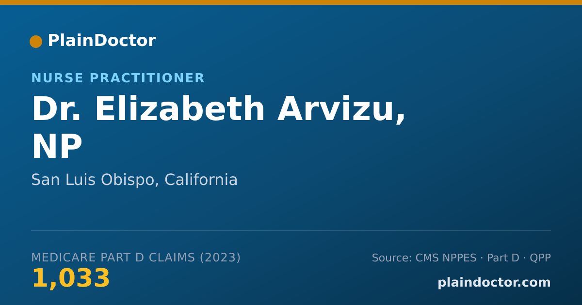 Shareable card for Elizabeth Arvizu, NP - Nurse Practitioner, San Luis Obispo, CA