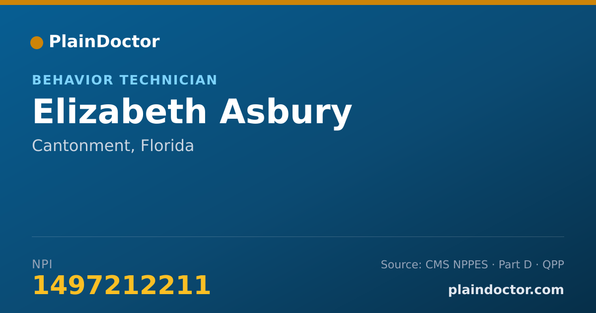 Shareable card for Elizabeth Asbury - Behavior Technician, Cantonment, FL