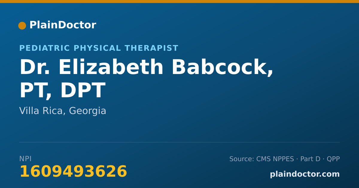 Shareable card for Elizabeth Babcock, PT, DPT - Pediatric Physical Therapist, Villa Rica, GA