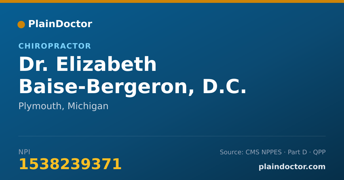 Shareable card for Elizabeth Baise-Bergeron, D.C. - Chiropractor, Plymouth, MI