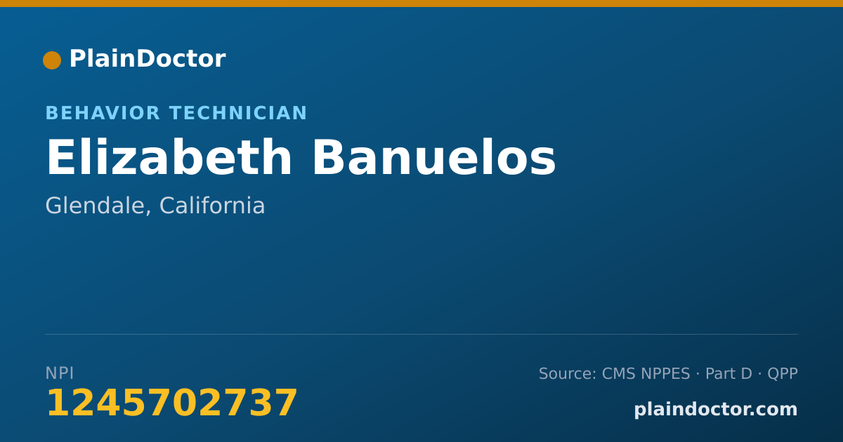 Shareable card for Elizabeth Banuelos - Behavior Technician, Glendale, CA
