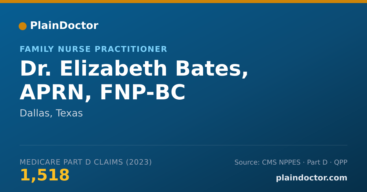 Shareable card for Elizabeth Bates, APRN, FNP-BC - Family Nurse Practitioner, Dallas, TX