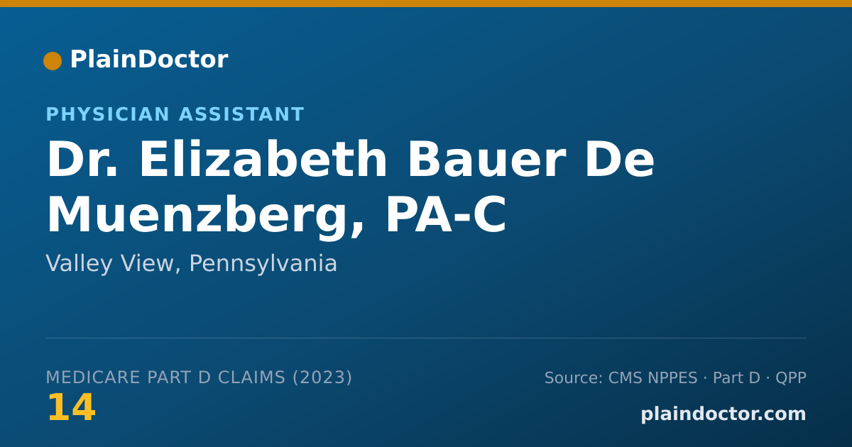 Shareable card for Elizabeth Bauer De Muenzberg, PA-C - Physician Assistant, Valley View, PA