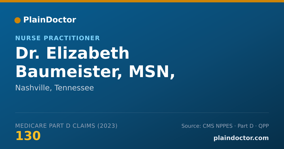 Shareable card for Elizabeth Baumeister, MSN, FNP-BC - Nurse Practitioner, Nashville, TN