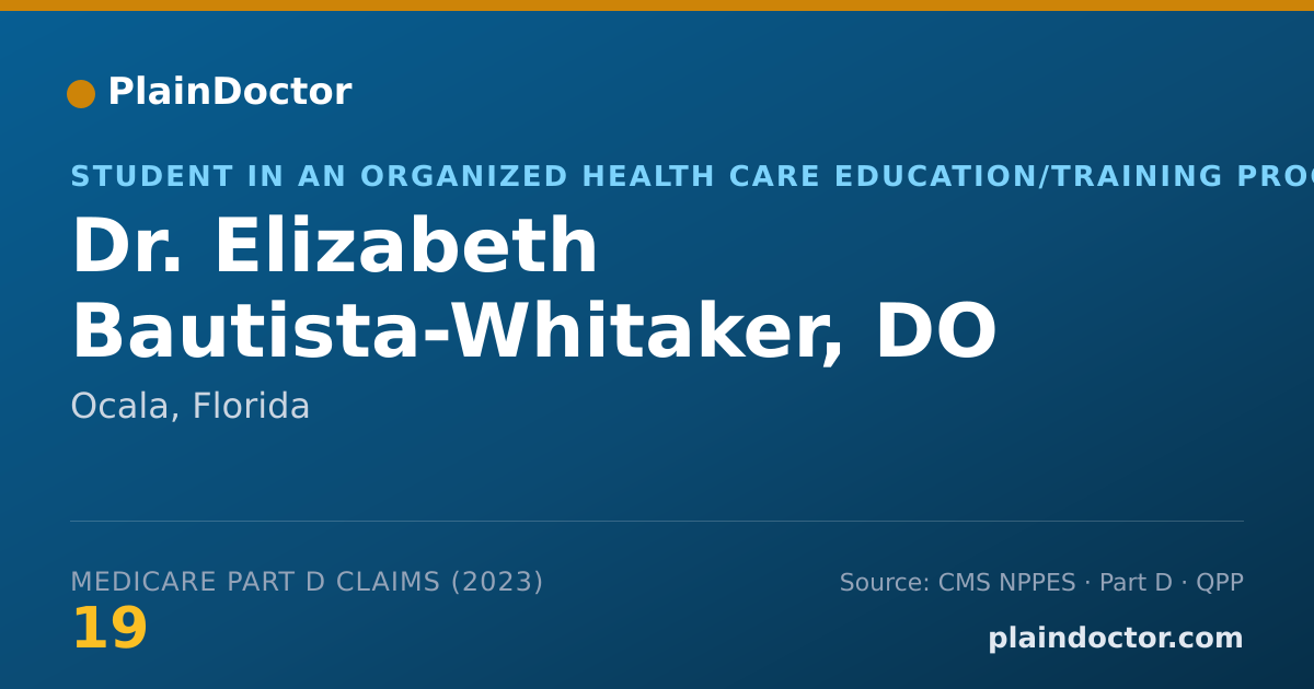 Shareable card for Elizabeth Bautista-Whitaker, DO - Student in an Organized Health Care Education/Training Program, Ocala, FL