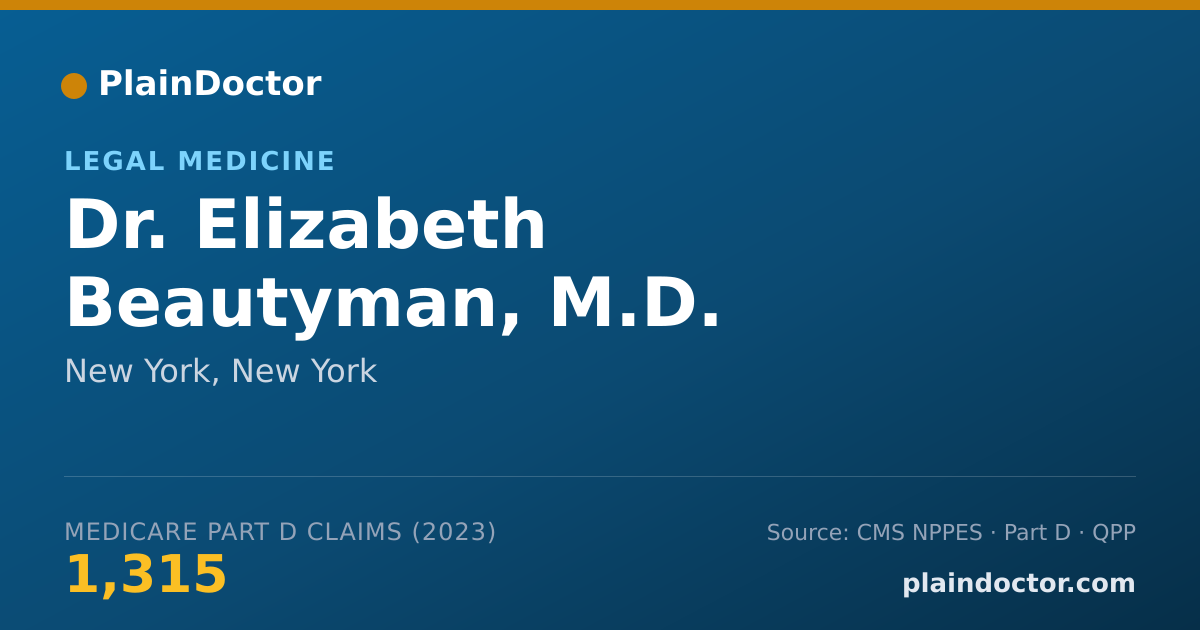 Shareable card for Elizabeth Beautyman, M.D. - Legal Medicine, New York, NY