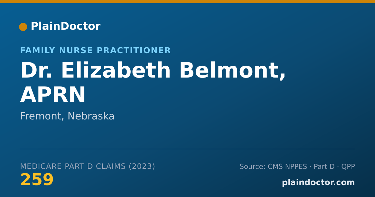 Shareable card for Elizabeth Belmont, APRN - Family Nurse Practitioner, Fremont, NE