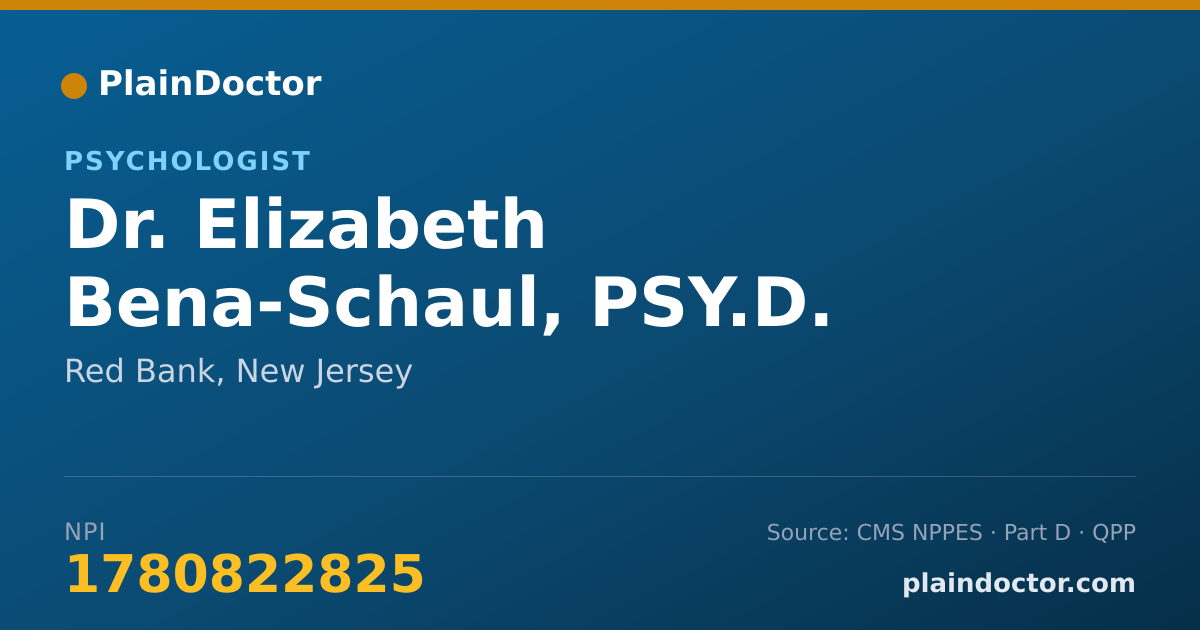 Shareable card for Elizabeth Bena-Schaul, PSY.D. - Psychologist, Red Bank, NJ