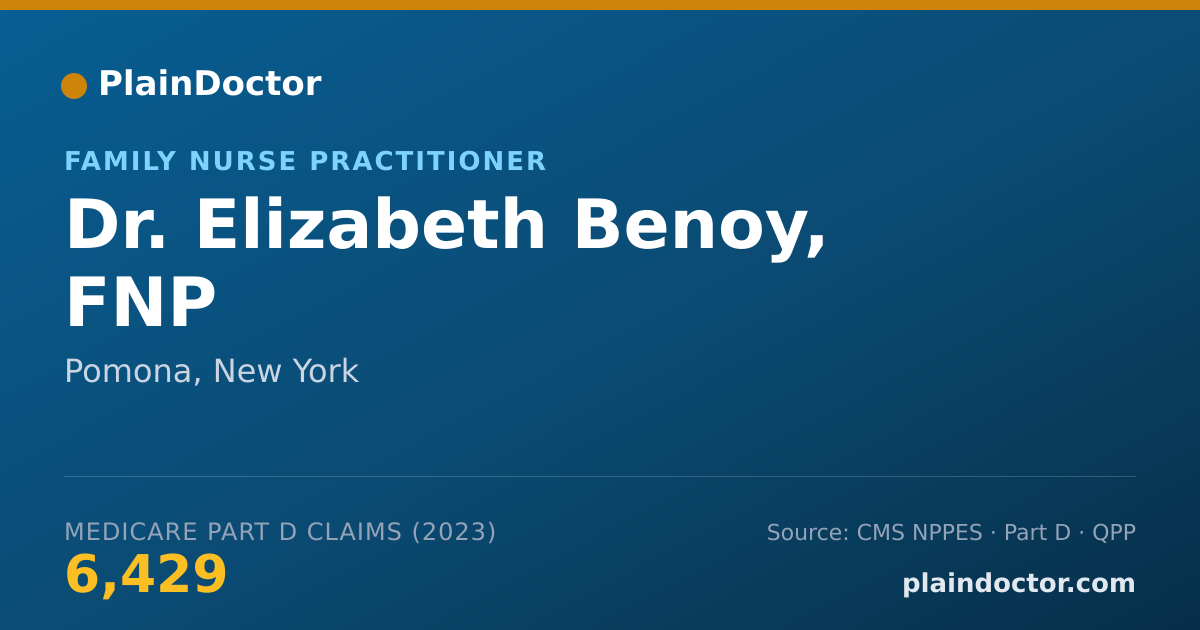 Shareable card for Elizabeth Benoy, FNP - Family Nurse Practitioner, Pomona, NY