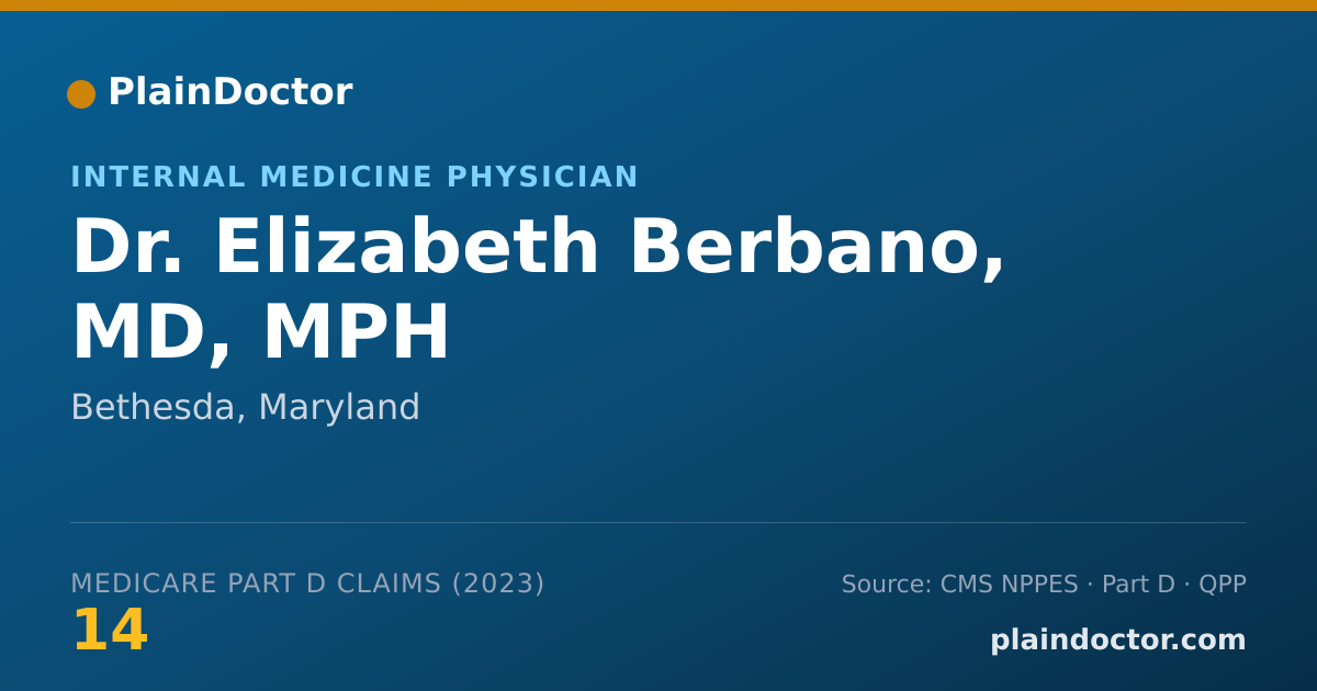 Shareable card for Elizabeth Berbano, MD, MPH - Internal Medicine Physician, Bethesda, MD