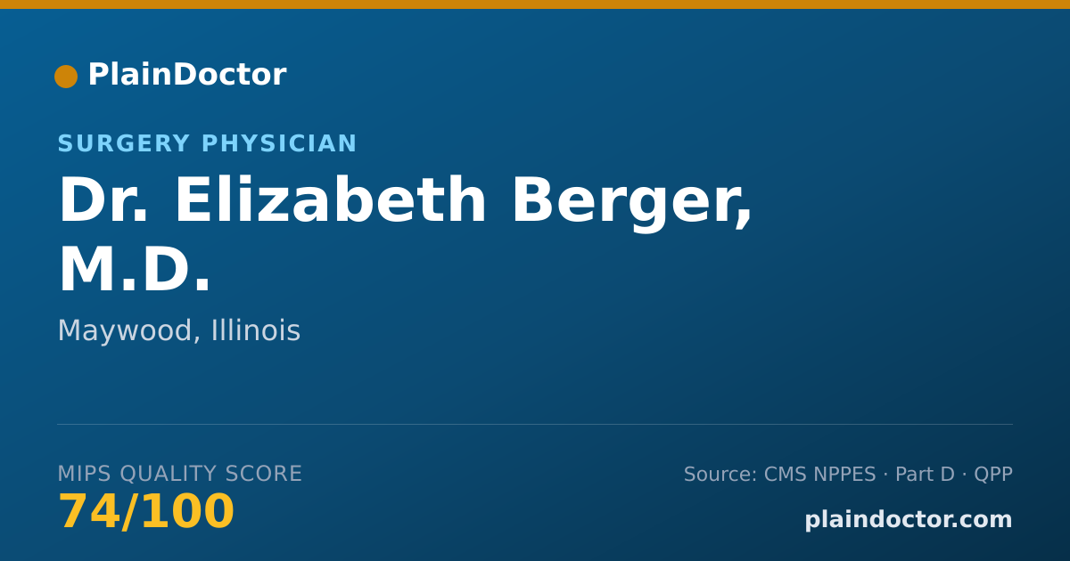 Shareable card for Elizabeth Berger, M.D. - Surgery Physician, Maywood, IL