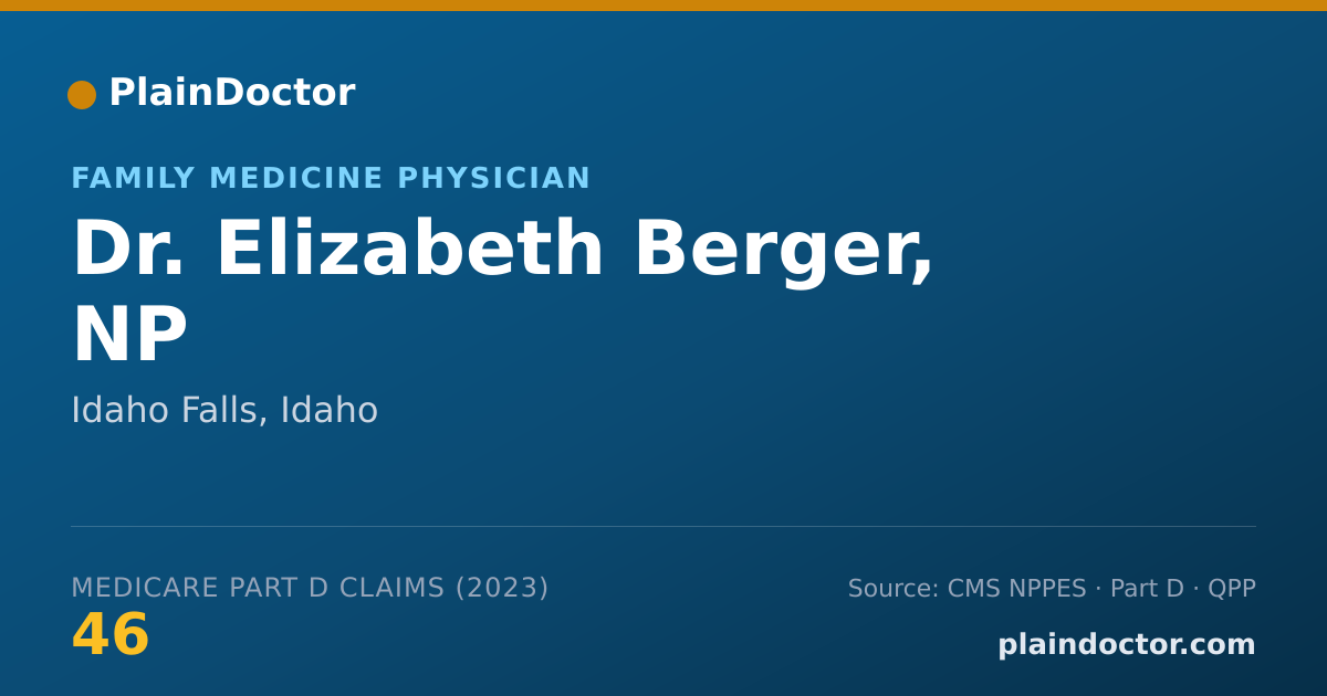 Shareable card for Elizabeth Berger, NP - Family Medicine Physician, Idaho Falls, ID