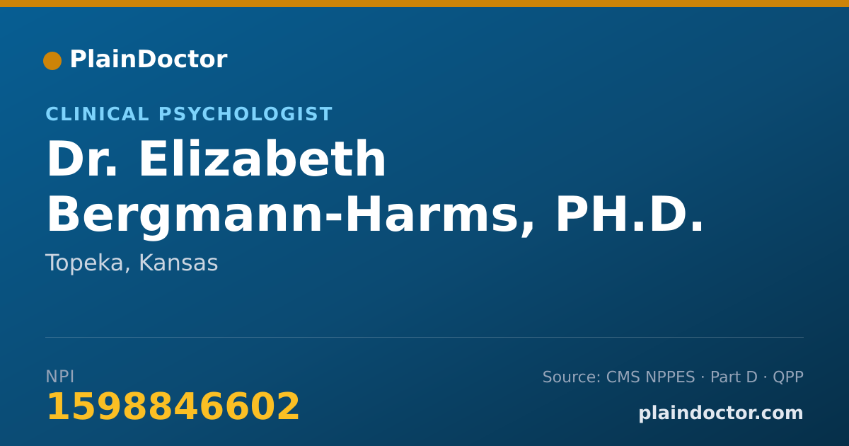 Shareable card for Elizabeth Bergmann-Harms, PH.D. - Clinical Psychologist, Topeka, KS