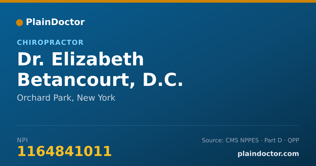 Shareable card for Elizabeth Betancourt, D.C. - Chiropractor, Orchard Park, NY
