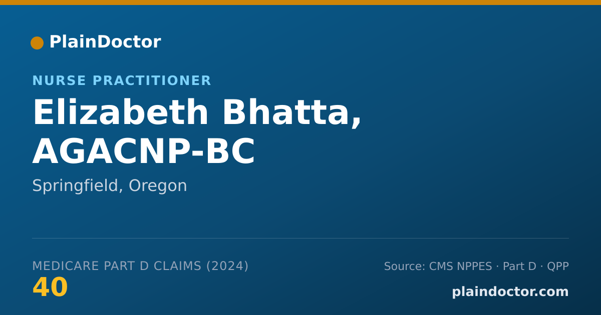 Shareable card for Elizabeth Bhatta, AGACNP-BC - Gerontology Nurse Practitioner, Springfield, OR