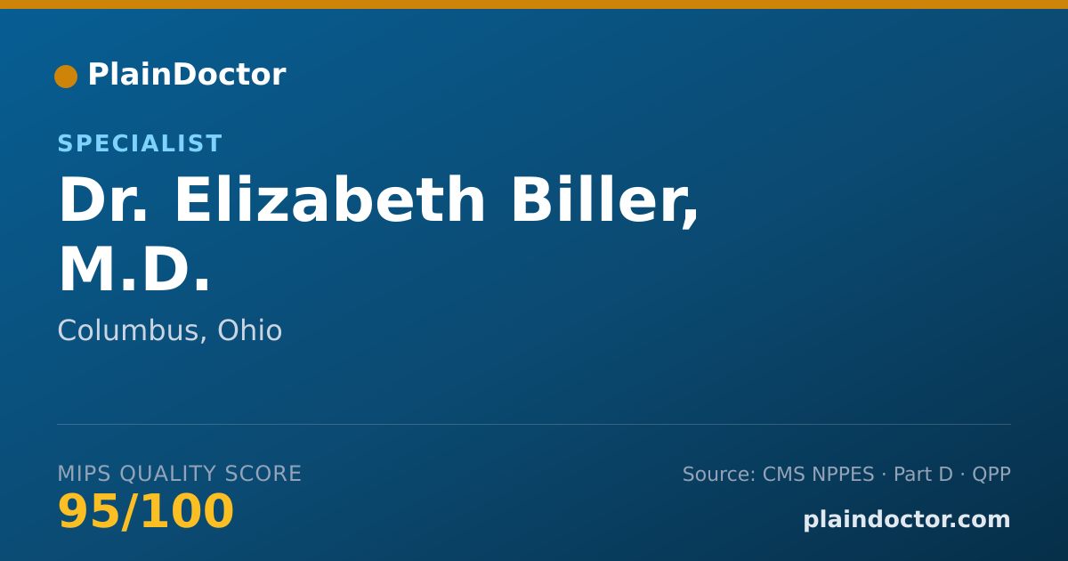 Shareable card for Elizabeth Biller, M.D. - Specialist, Columbus, OH