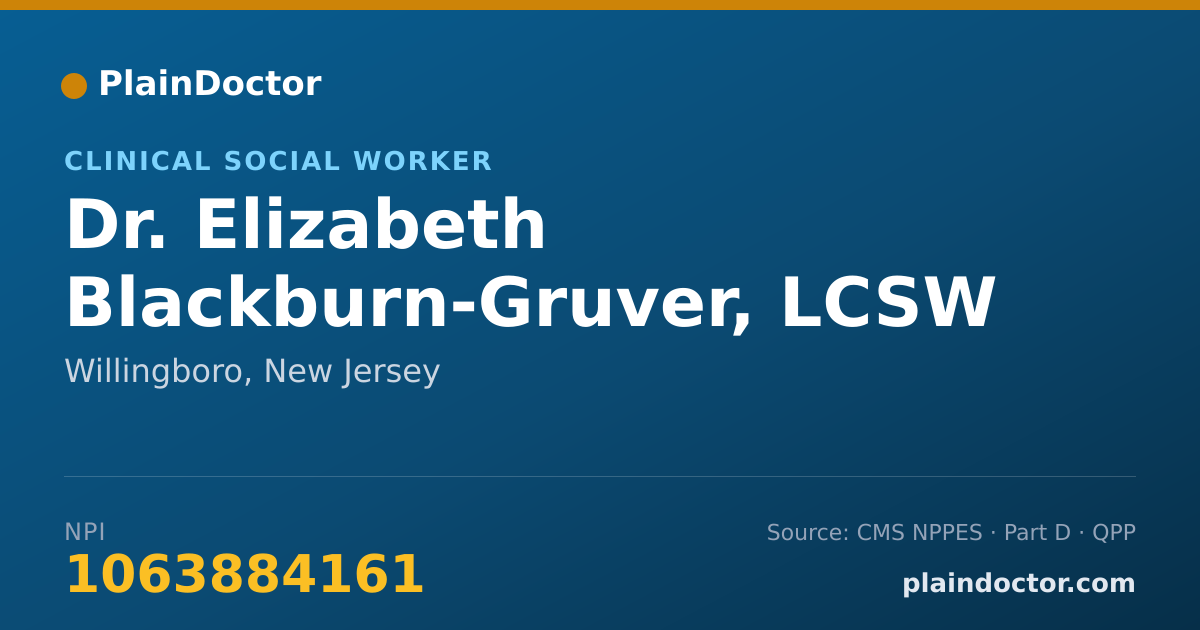 Shareable card for Elizabeth Blackburn-Gruver, LCSW - Clinical Social Worker, Willingboro, NJ